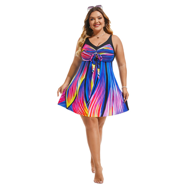 Separated V-Neck Adjustable Tankini Set