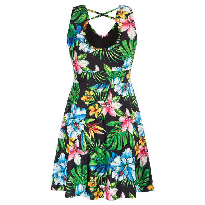KK Women Separated Swimsuit Sleeveless V-Neck Swim Dress+Briefs Swimwear