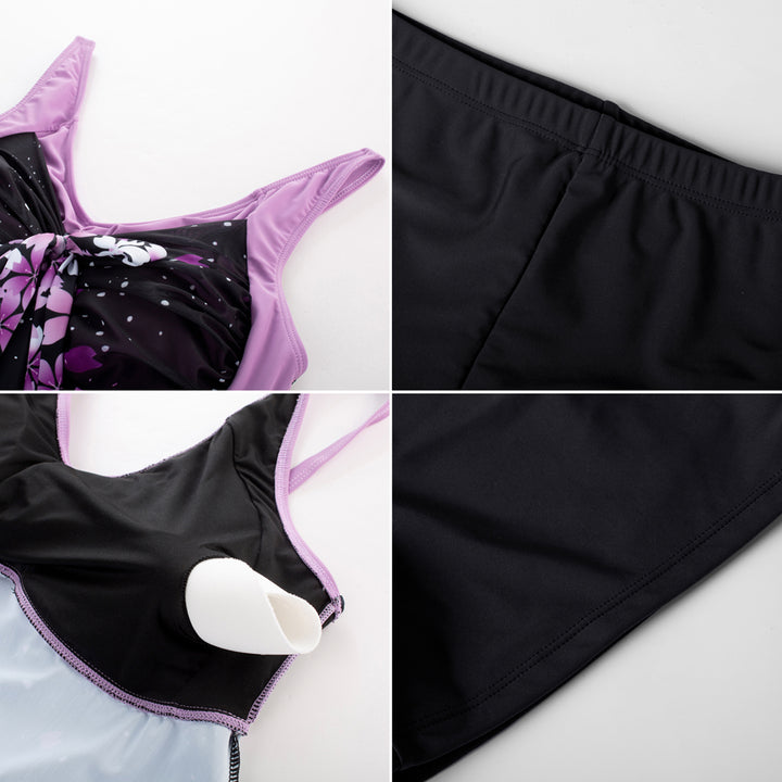 Separated V-Neck Adjustable Tankini Set