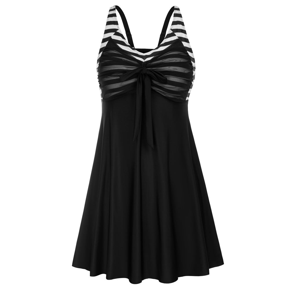 Separated V-Neck Adjustable Tankini Set