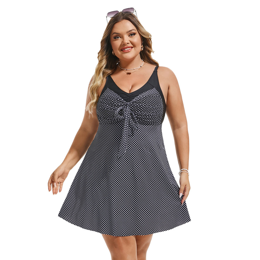 Separated V-Neck Adjustable Tankini Set