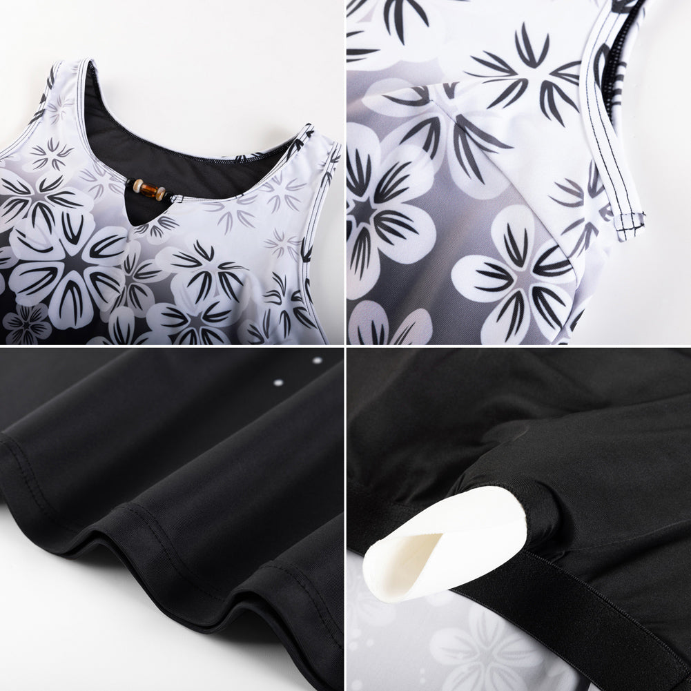 HN Women Tankini Swimsuit Sleeveless U-Neck Padded Tops+Shorts with Briefs