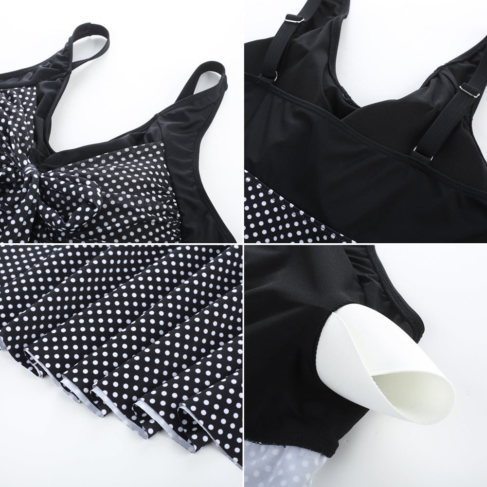 Separated V-Neck Adjustable Tankini Set