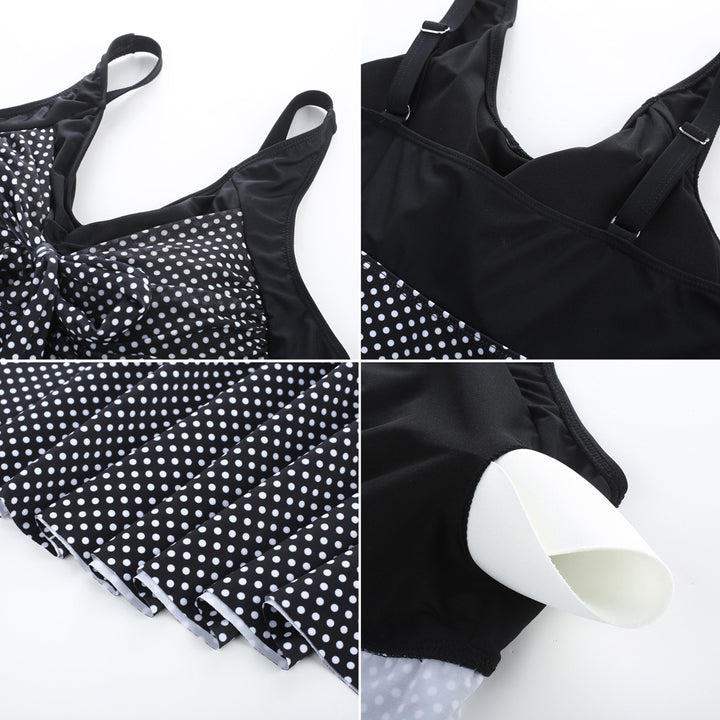 Separated V-Neck Adjustable Tankini Set