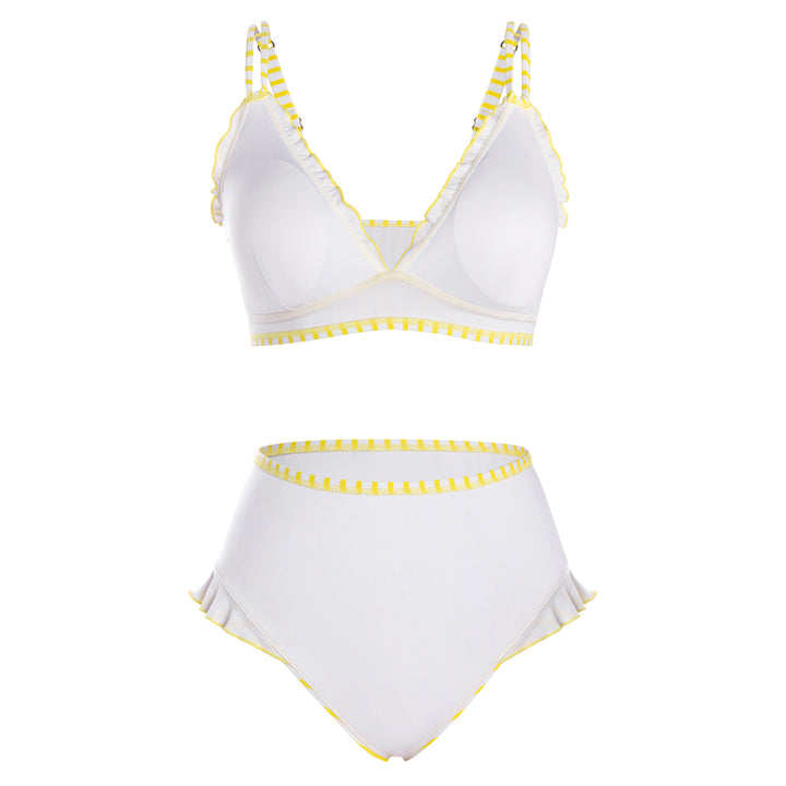 Hanna Nikole Women High Waisted Bikini Sets Ruffle, 2 Piece Bathing Suit Tummy Control, Sexy Retro Swimsuits Beachwear