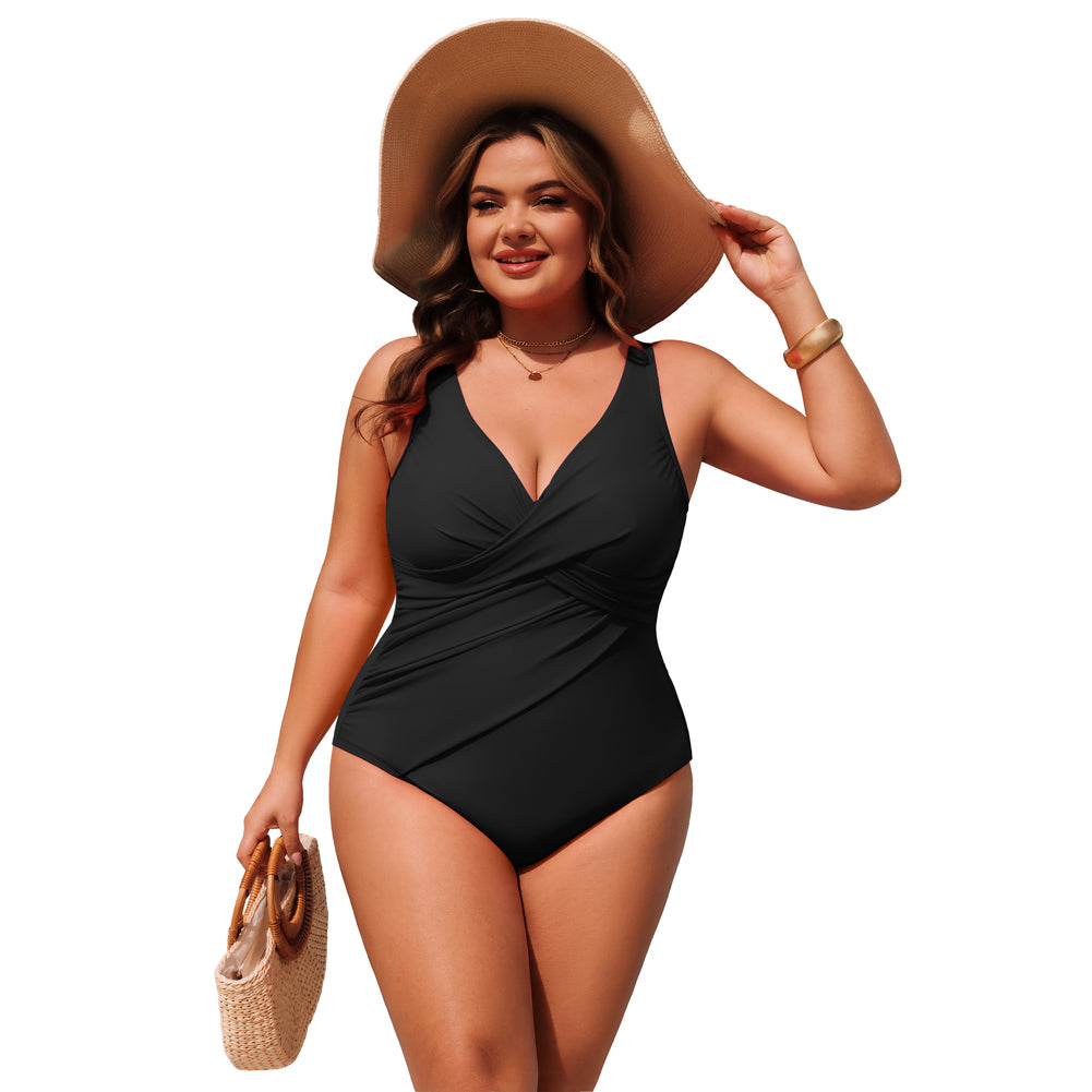 Hanna Nikole Womens One Piece Swimsuits, Plus Size Bathing Suit Tummy Control, High Coverage Swimwear