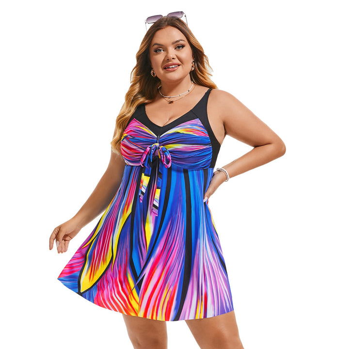 Separated V-Neck Adjustable Tankini Set
