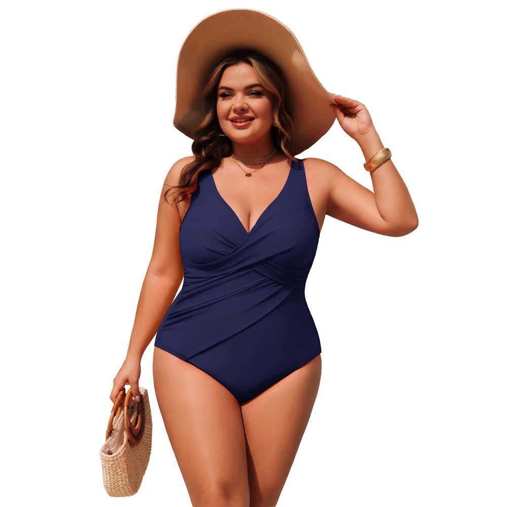 Hanna Nikole Womens One Piece Swimsuits, Plus Size Bathing Suit Tummy Control, High Coverage Swimwear