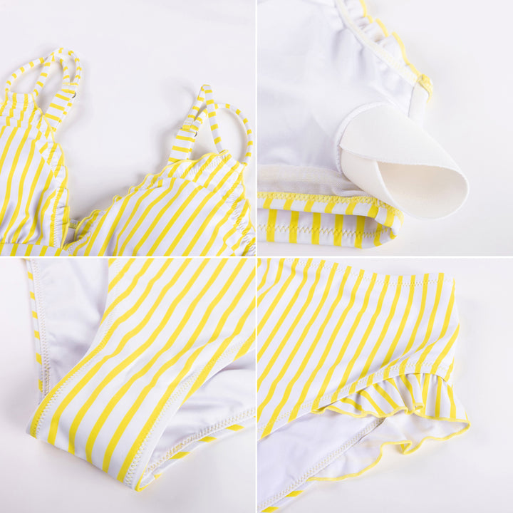 Hanna Nikole Women High Waisted Bikini Sets Ruffle, 2 Piece Bathing Suit Tummy Control, Sexy Retro Swimsuits Beachwear