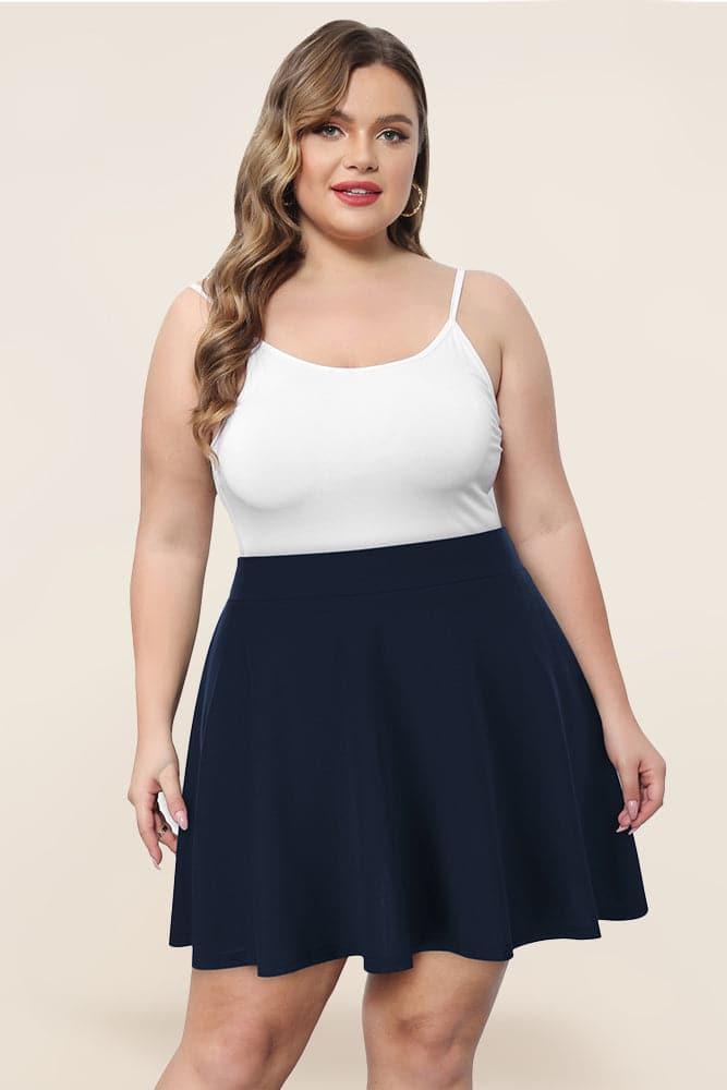 Plus size clearance navy skater skirt