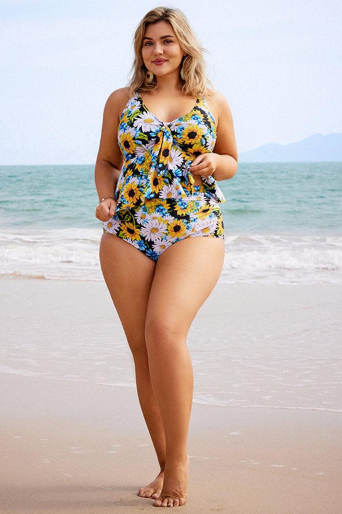 Hanna Nikole Plus Size Tankini Swimsuits for Women Two Piece Swim Top  Shorts Tummy Control Bathing Suits, Blue& Black, 22 Plus : :  Clothing, Shoes & Accessories