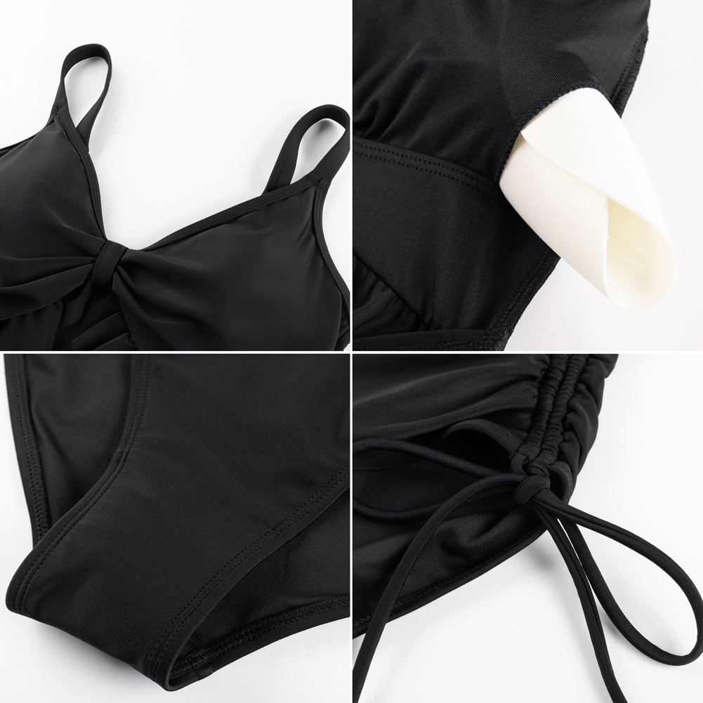 Hanna Nikole Women One Piece Swimsuit Ruffle Cutout Slimming Monokini Tummy Control Bathing Suit High Waisted Sexy Beachwear