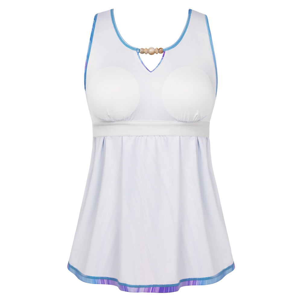 HN Women Tankini Swimsuit Sleeveless U-Neck Padded Tops+Shorts with Briefs