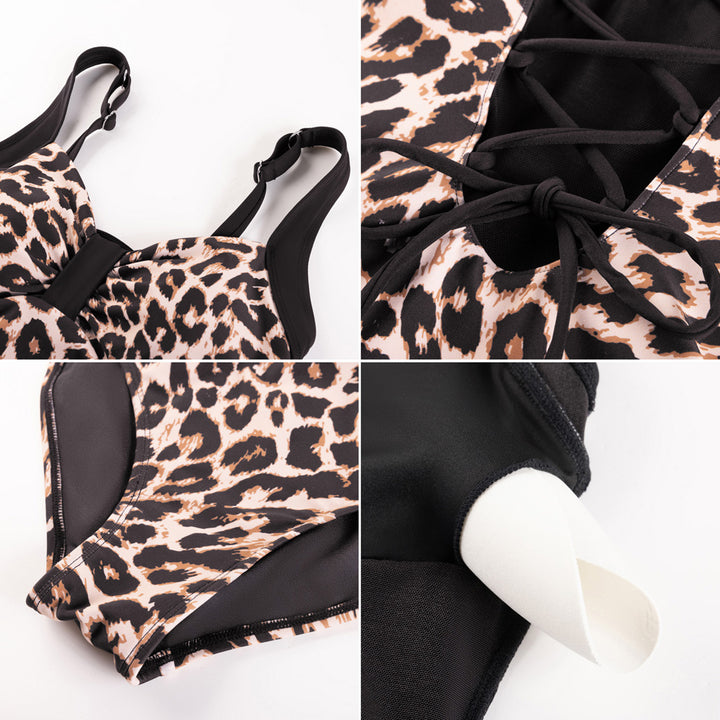 Hanna Nikole Women One Piece Tummy Control Slimming Swimsuits Modest Bathing Suit Color Block Body Shaping Swimwear