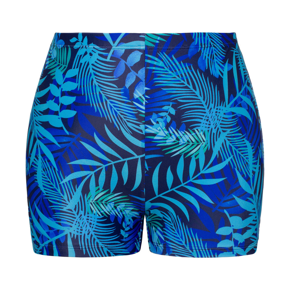 KK Women 2pcs Set Swimsuit Front Slit Padded Swim Dress+High Waist Briefs