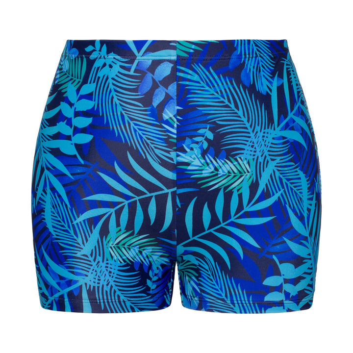 KK Women 2pcs Set Swimsuit Front Slit Padded Swim Dress+High Waist Briefs