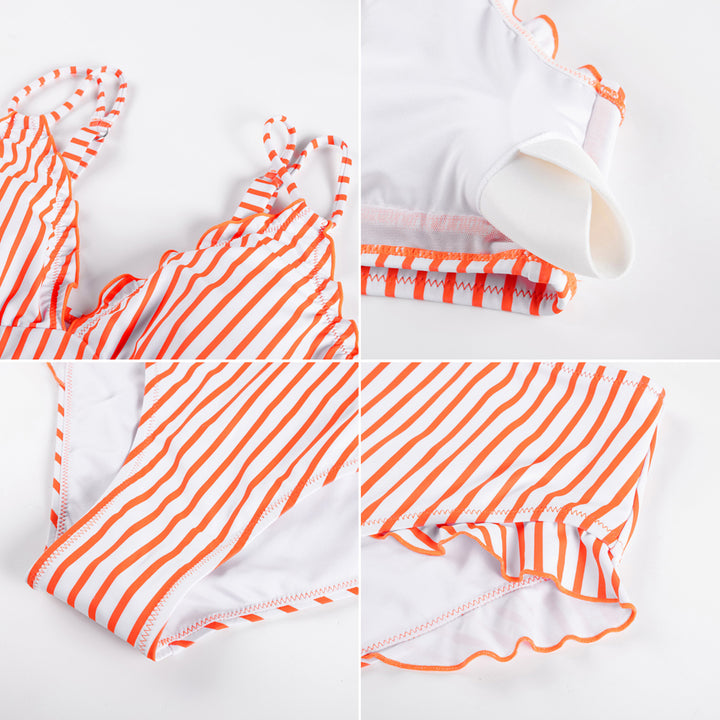 Hanna Nikole Women High Waisted Bikini Sets Ruffle, 2 Piece Bathing Suit Tummy Control, Sexy Retro Swimsuits Beachwear