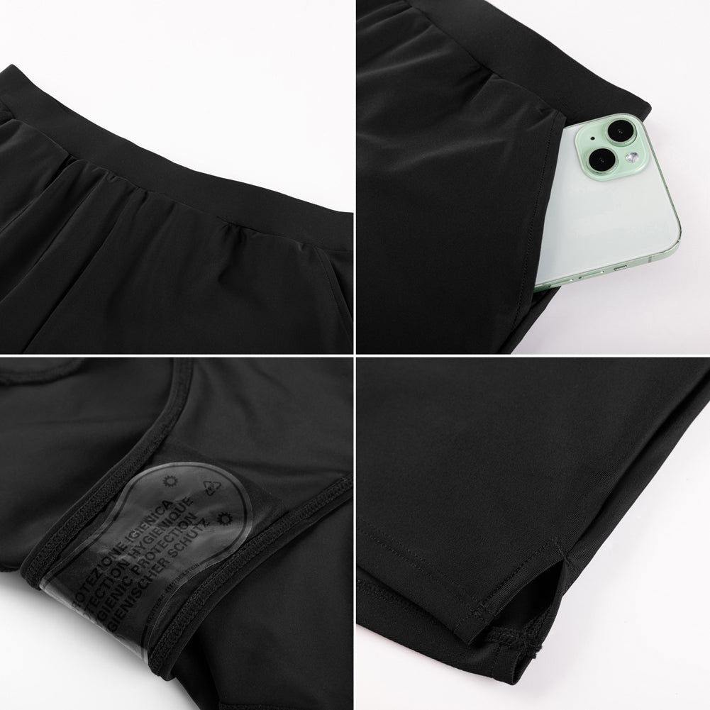 HN Women Tankini Swimsuit Sleeveless U-Neck Padded Tops+Shorts with Briefs