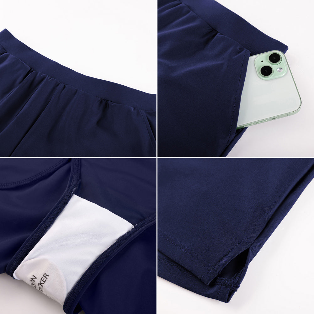 HN Women Tankini Swimsuit Sleeveless U-Neck Padded Tops+Shorts with Briefs