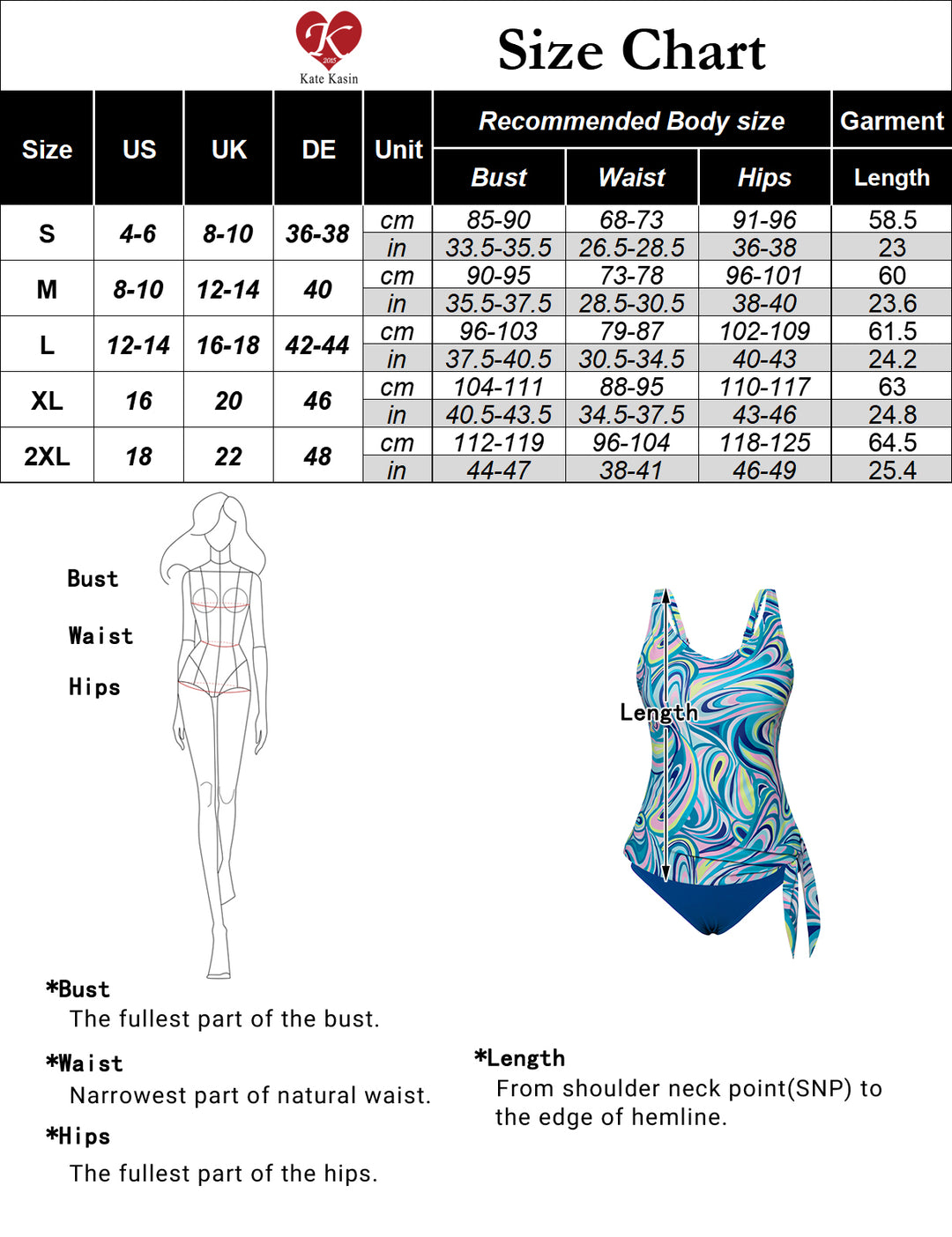KK Women 2pcs Set Swimsuit V-Neck Padded Swim Tops+High Waist Briefs Swimwear