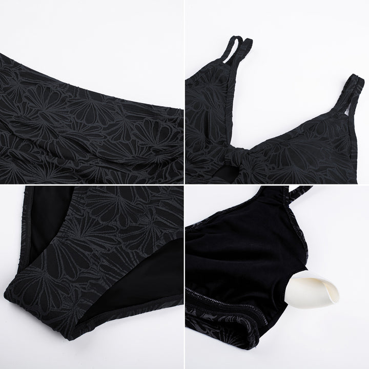 Hanna Nikole High Waisted Bikini Sets for Women, Tummy Control Swimsuits, Jacquard Modes Bathing Suit Bikini