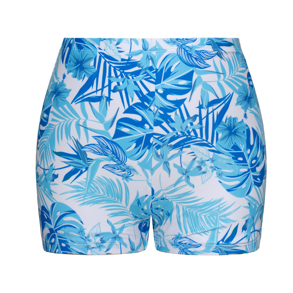 KK Women 2pcs Set Swimsuit Front Slit Padded Swim Dress+High Waist Briefs