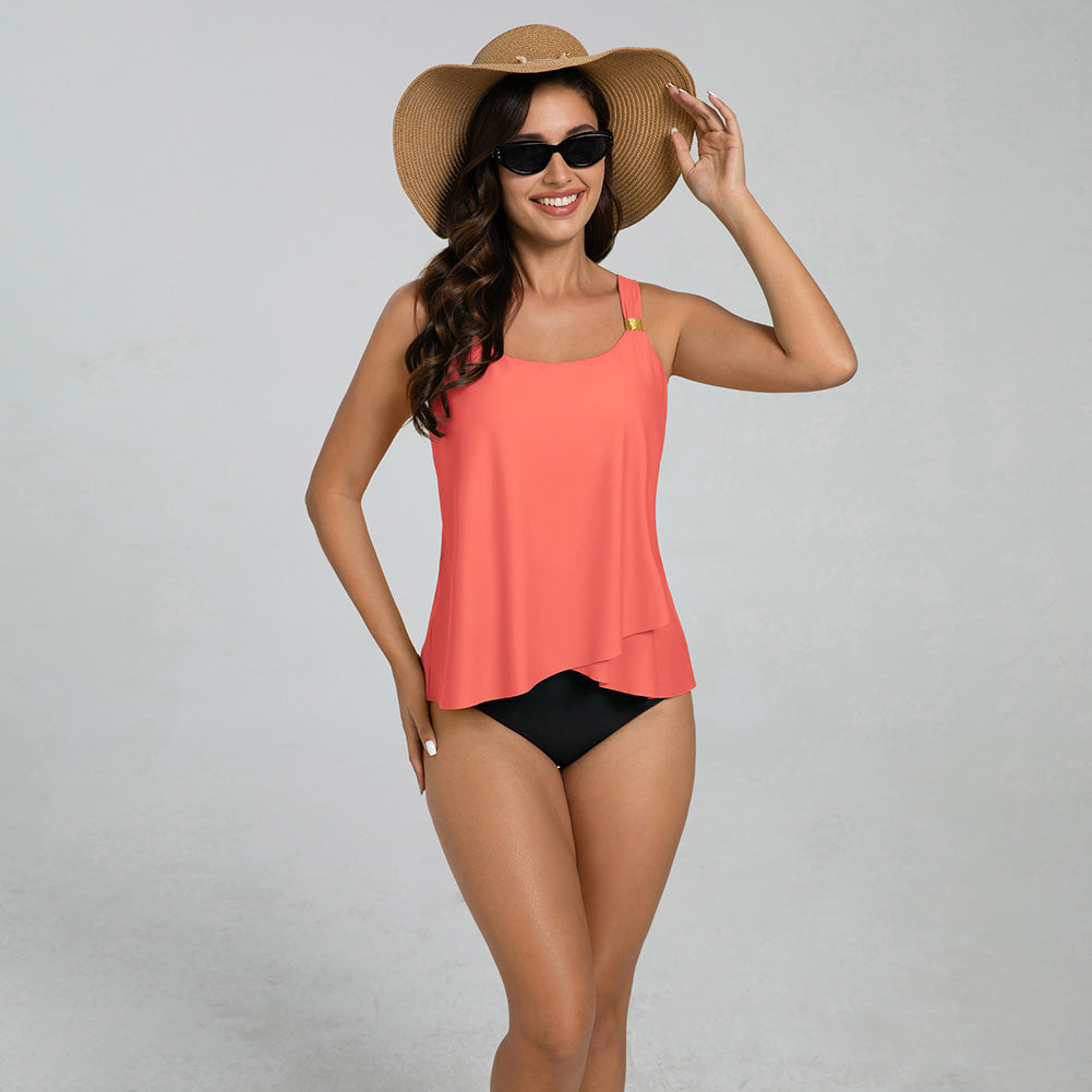 Hanna Nikole Women Flowy Tankini Tops Only Loose Fit Bathing Suit Swim Top Ruffle Swimsuit No Bottom 2026