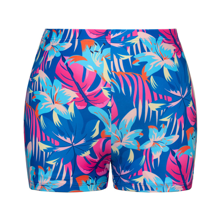 KK Women 2pcs Set Swimsuit Front Slit Padded Swim Dress+High Waist Briefs