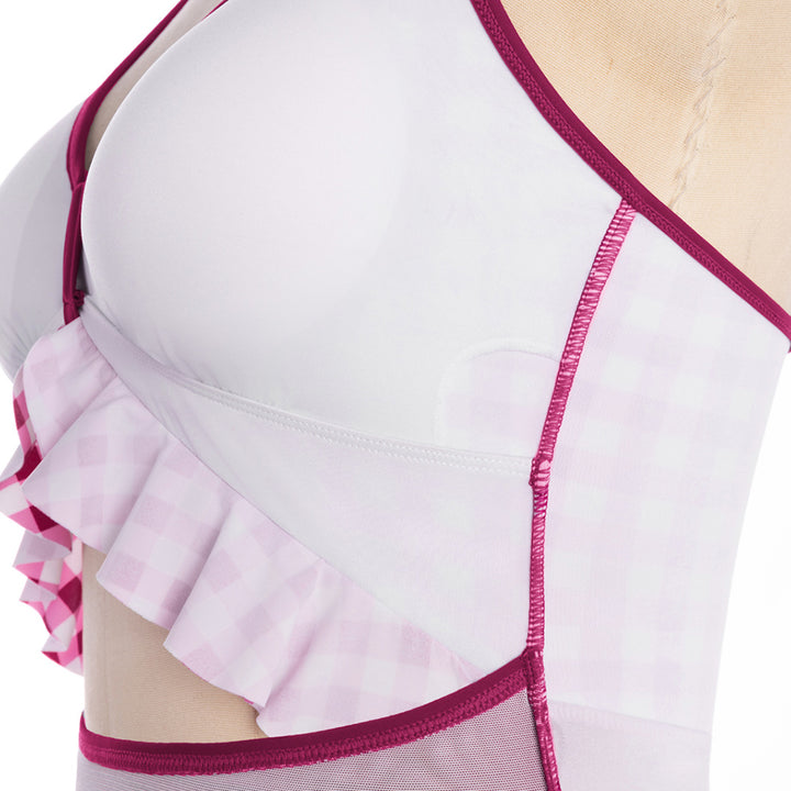 Hanna Nikole Women One Piece Swimsuit Ruffle Cutout Slimming Monokini Tummy Control Bathing Suit High Waisted Sexy Beachwear