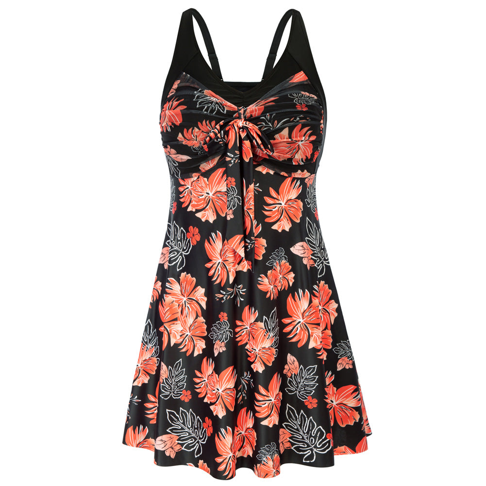 Separated V-Neck Adjustable Tankini Set