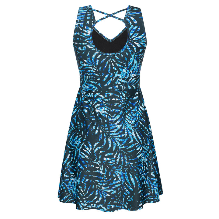 KK Women Separated Swimsuit Sleeveless V-Neck Swim Dress+Briefs Swimwear