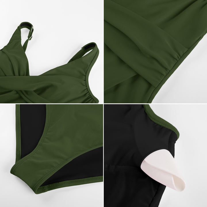 Hanna Nikole Womens One Piece Swimsuits, Plus Size Bathing Suit Tummy Control, High Coverage Swimwear