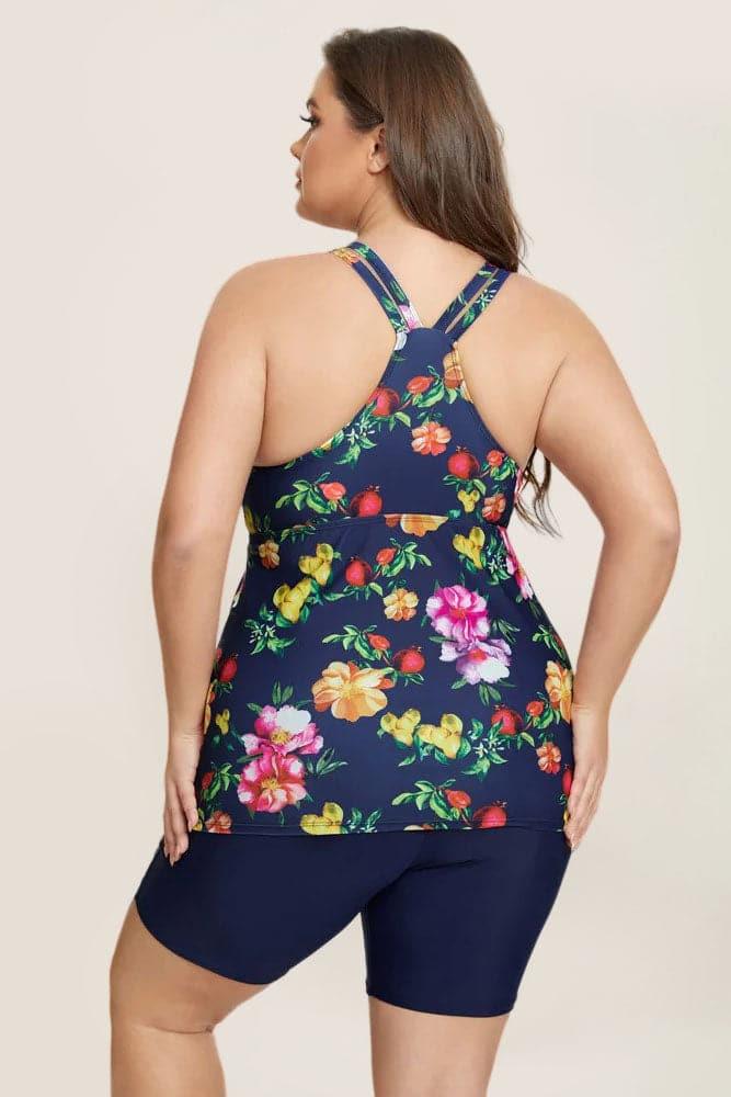 Multi Athletic Elastic waist Tankini Set - Hanna Nikole