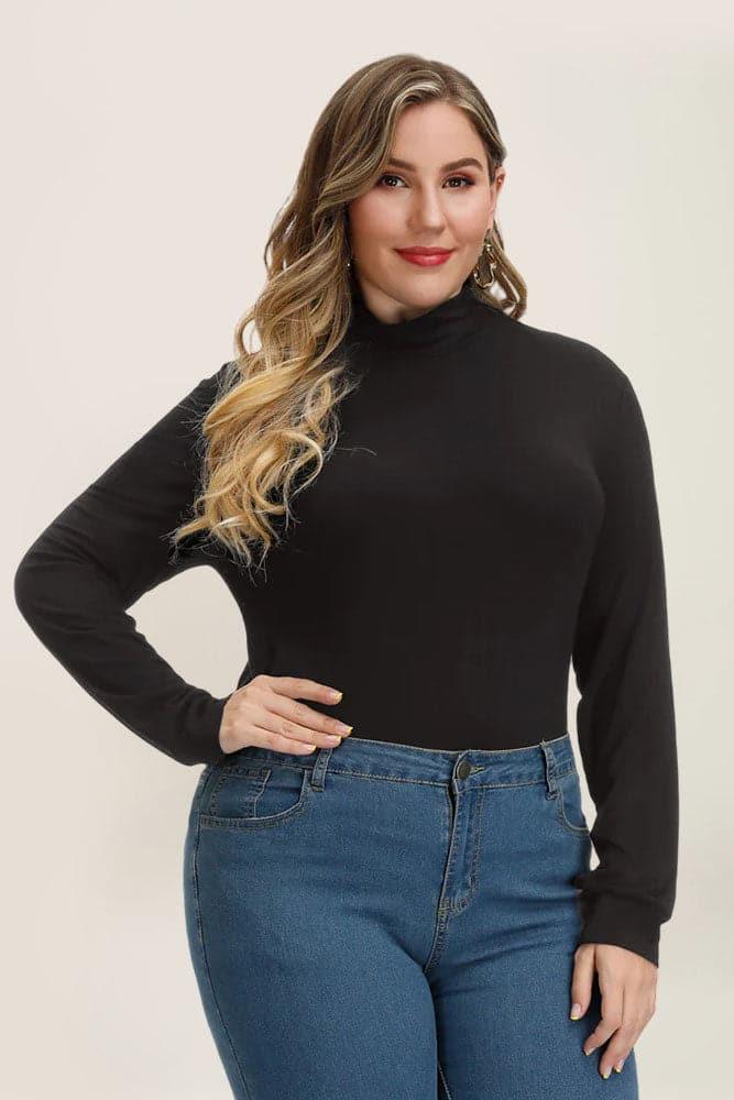 Women's plus size mock neck clearance tops