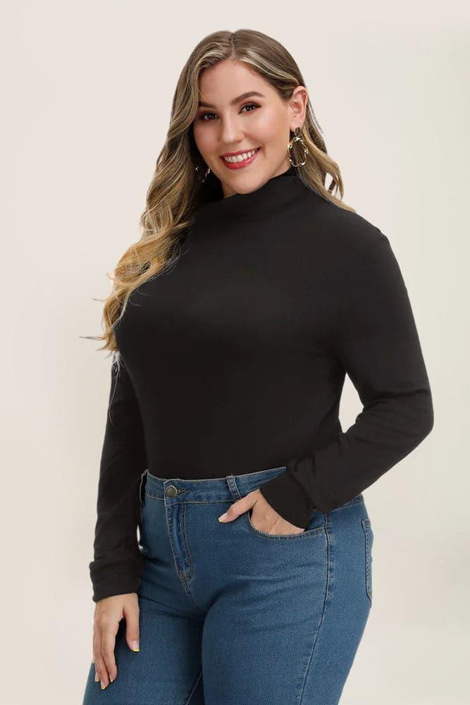 Women's plus size on sale mock neck tops