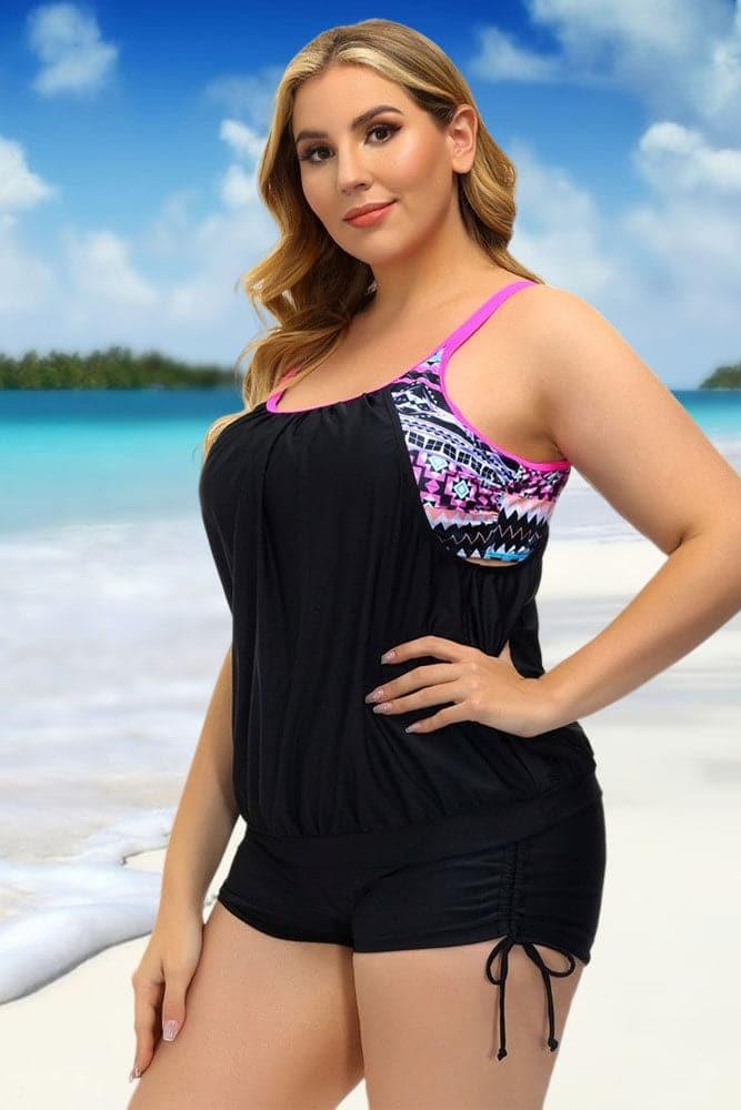 Women Separated Swimsuit Cross Over Ruched Padded Tankini Set – Hanna Nikole