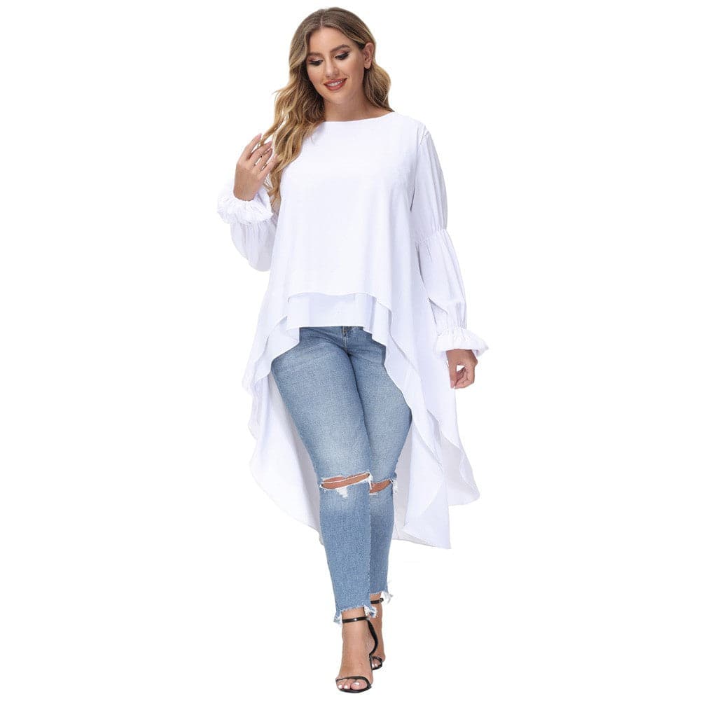 High low hot sale top long sleeve