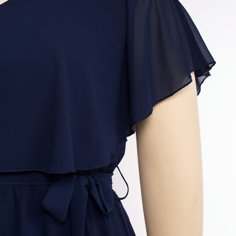 Navy Blue Chiffon Top