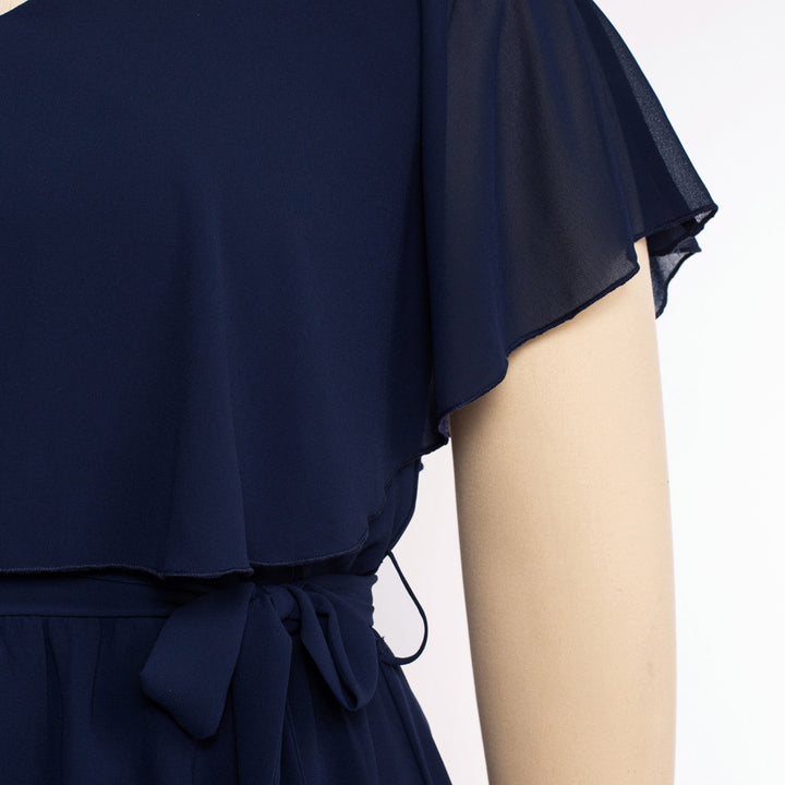 HN Women Plus Size Chiffon Tops Elastic Waist Overlay Decorated Pullover Tops - Hanna Nikole