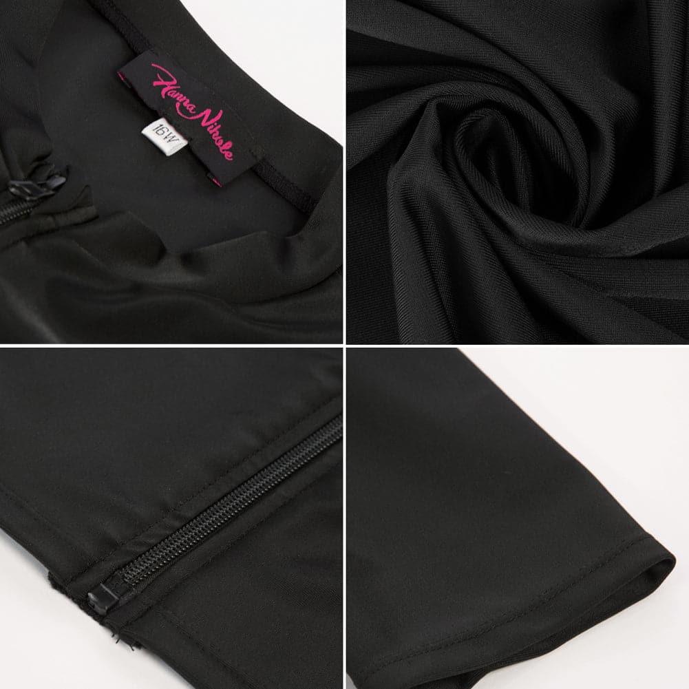 Black Long Sleeve Zip-up Jacket 3pcs Tankini Set - Hanna Nikole