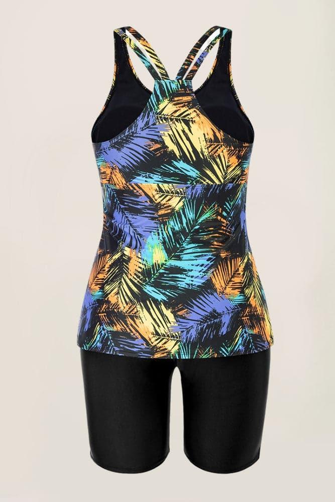 Multi Athletic Elastic waist Tankini Set - Hanna Nikole