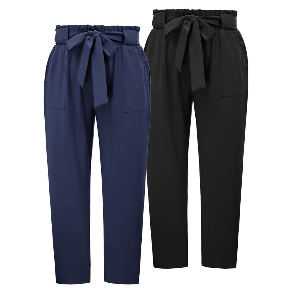 Hanas Pants Women's Fashion Sport Solid Color Drawstring Pocket Casual Sweatpants  Pants Orange/XL 