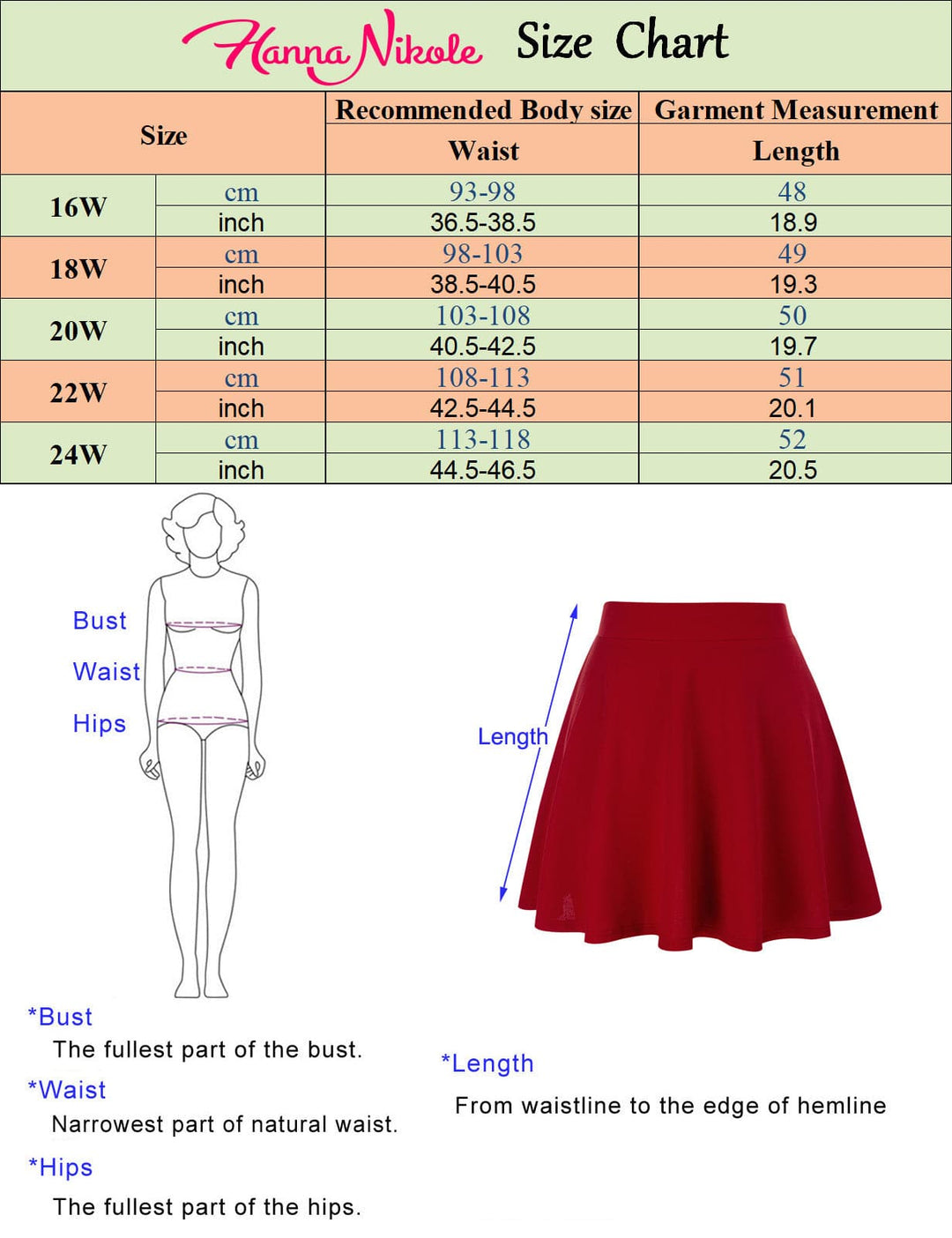 HN Mid-Thigh Length Skirt with Attached Shorts Skater Skirt - Hanna Nikole