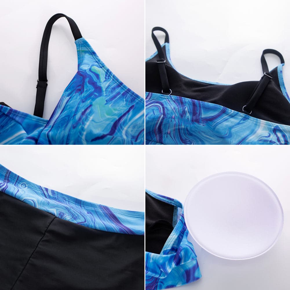 HN Women Plus Size 3pcs Set Swimsuit Hooded Swim Jacket+Padded Tops+Briefs - Hanna Nikole